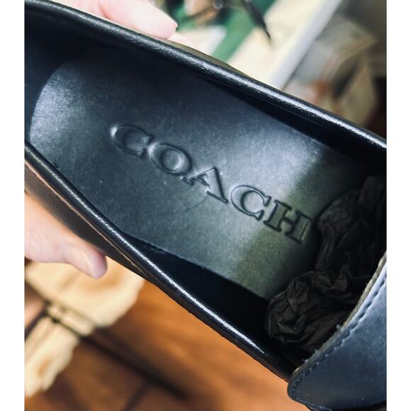 COACH Men's Declan Loafers Black Leather Penny Loafers Slip-On Dress Shoes - Picture 4 of 4